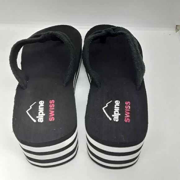 ALPINE SWISS Women's Sandals Soft Terrycloth Thongs Platform Size 8,5 - Picture 2 of 5